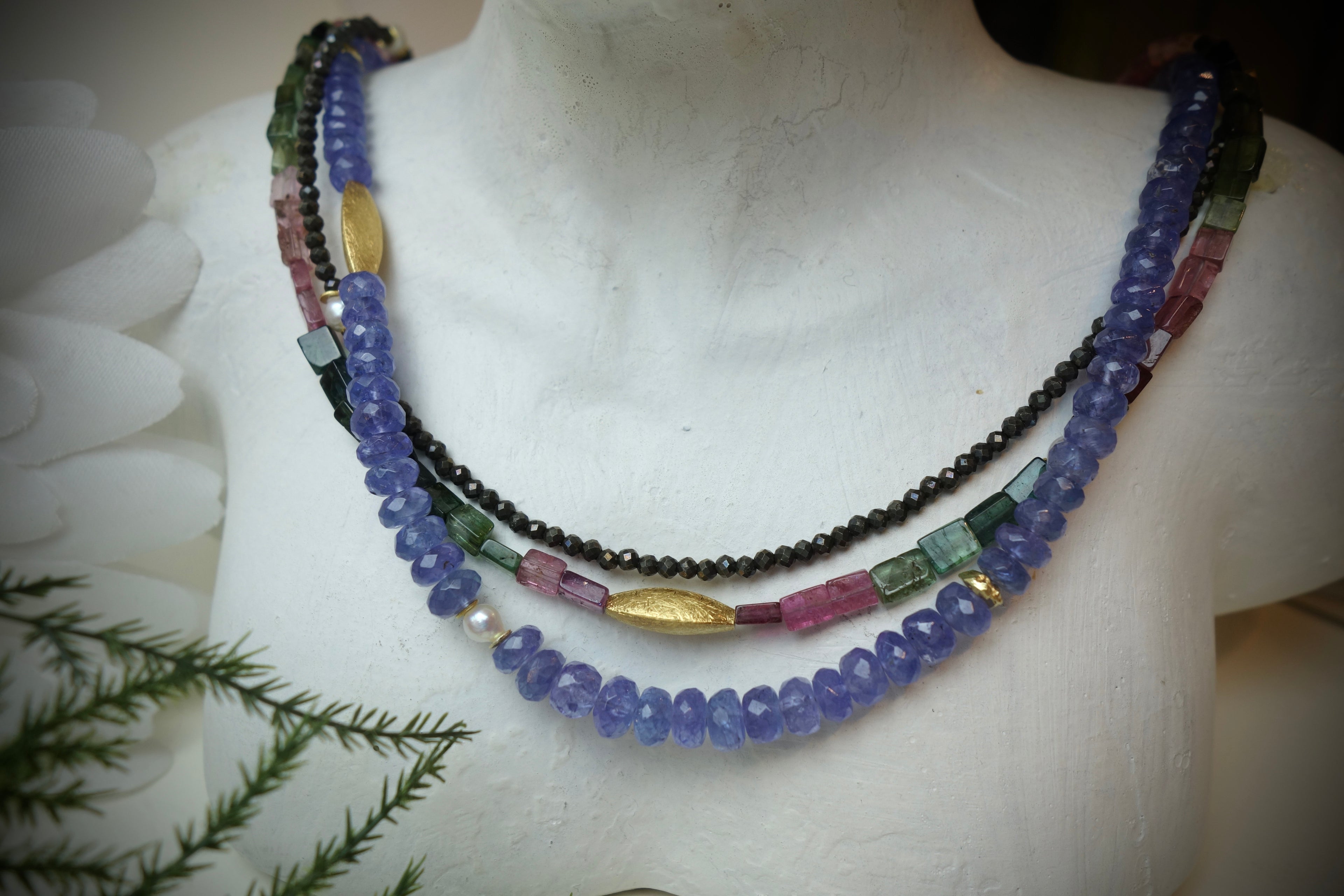Collier „LUMINARA“, 3-reihig