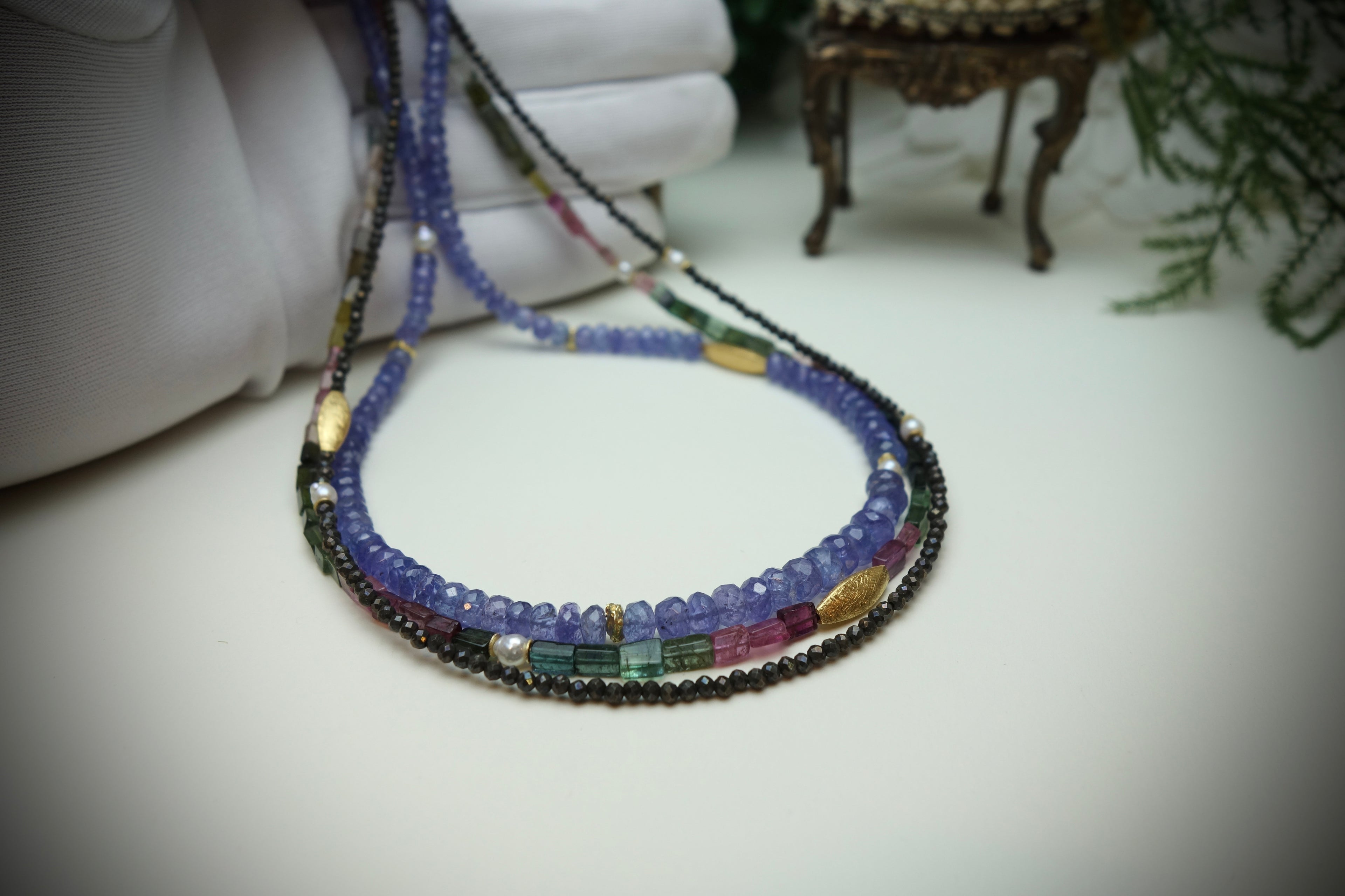 Collier „LUMINARA“, 3-reihig