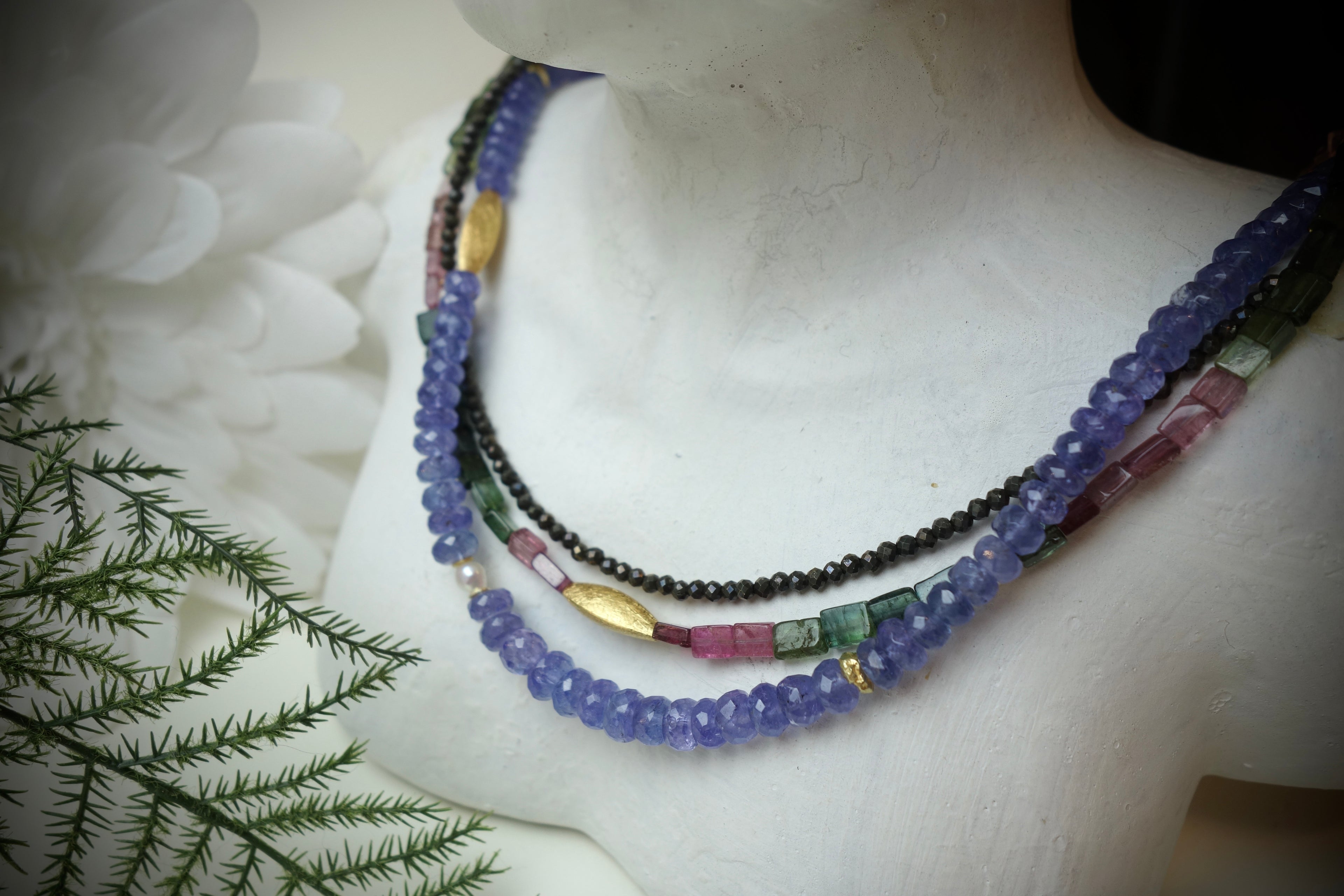 Collier „LUMINARA“, 3-reihig